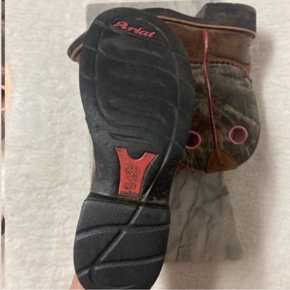 Ariat Fatbaby Cowboy Cowgirl Boots Calf Height Brown Pink Western Size 7.5 - Picture 3 of 12